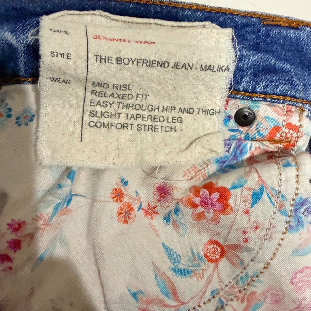 Johnny Was The Boyfriend Jean Malika Embroidered Denim Womens 33 Blue - Picture 8 of 9